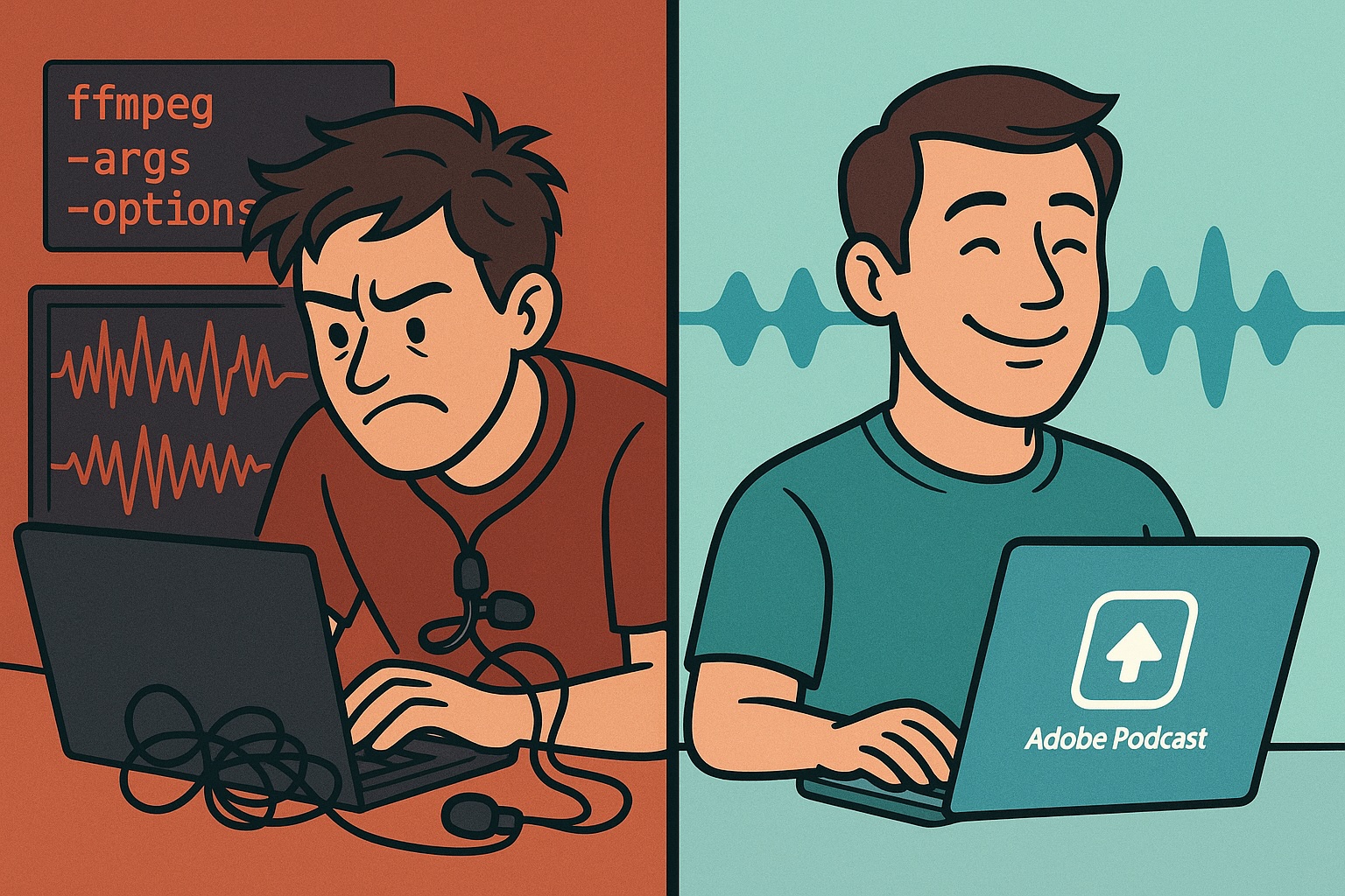 Adobe Podcast Enhance rescuing terrible lavalier mic audio